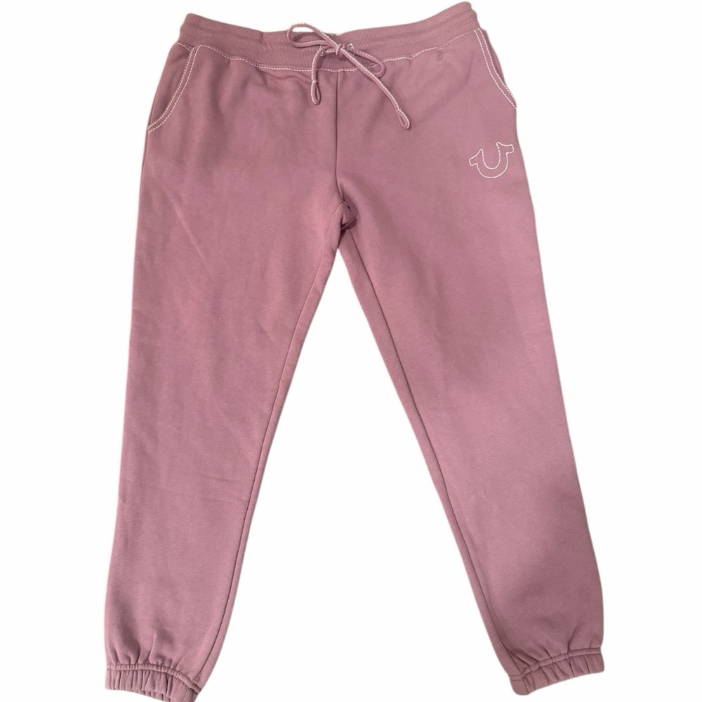 True Religion‎ Women's Big T Horseshoe Joggers Pink Mauve size XL NEW